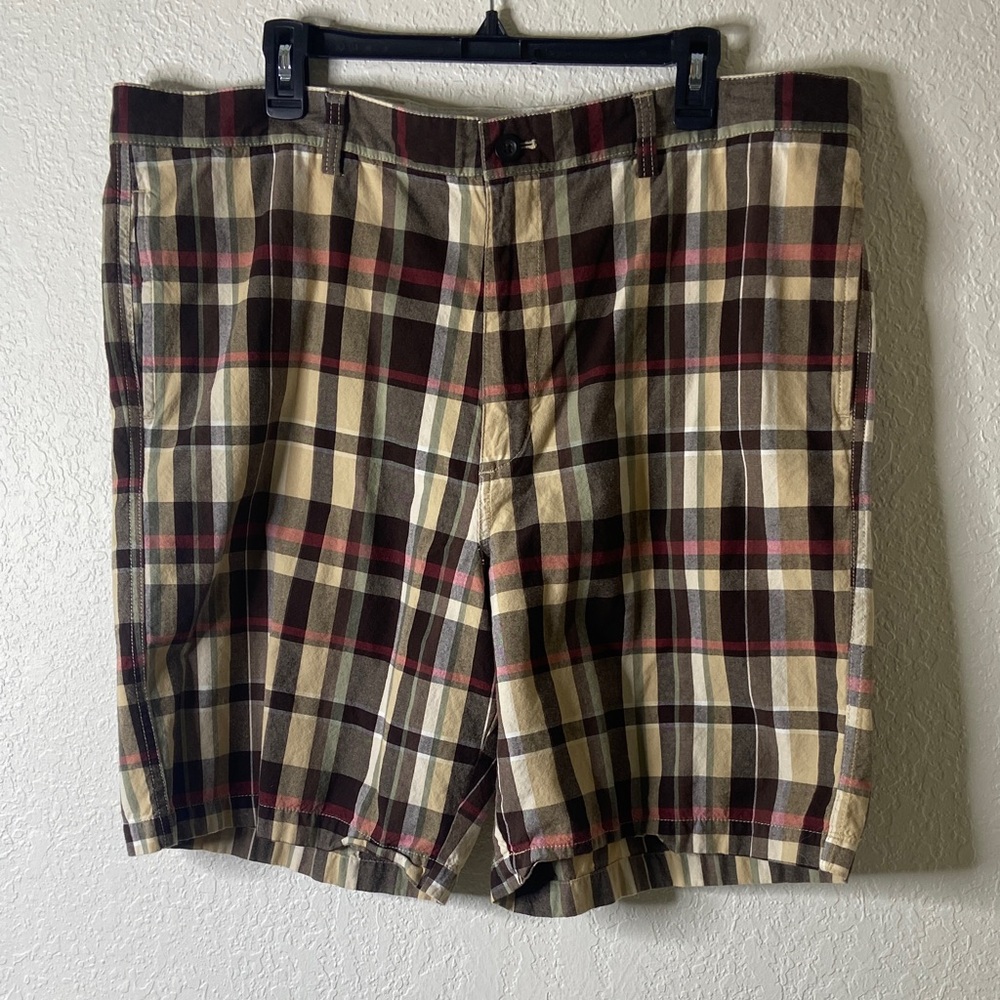 Chaps Plaid Men's Shorts - Red, Brown, Tan